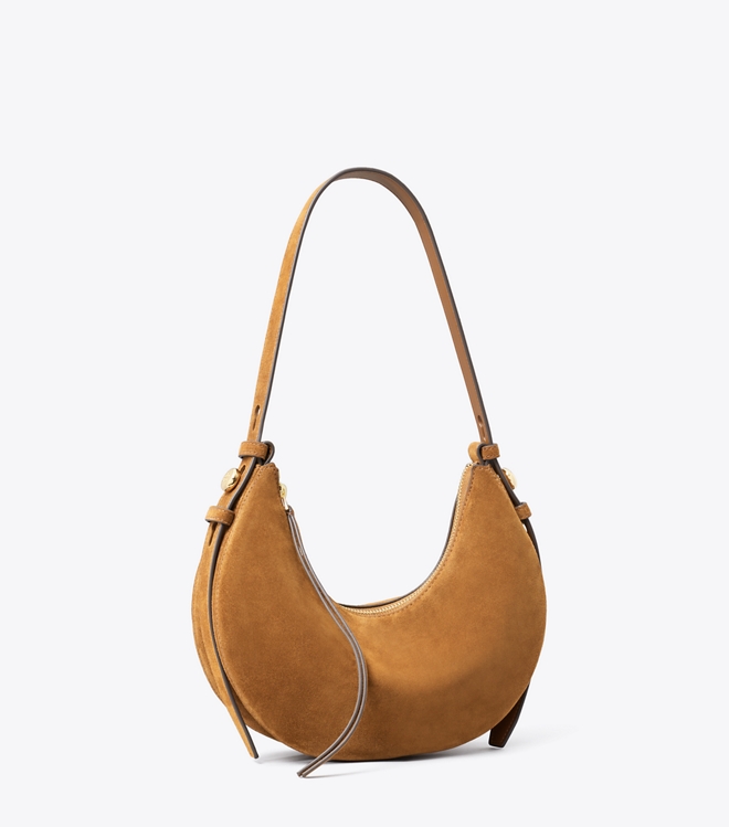 Romy Suede Half Moon Bag