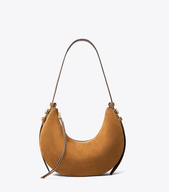 Romy Suede Half Moon Bag