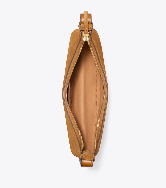 Romy Suede Half Moon Bag