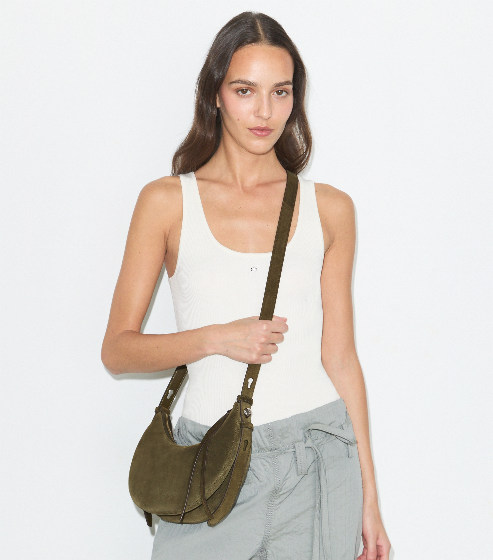 Romy Suede Half Moon Bag image number 2