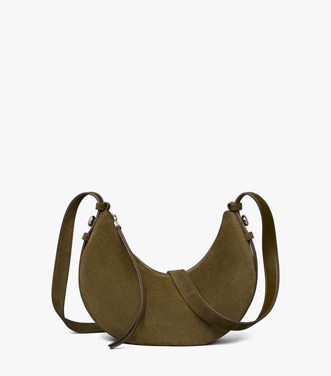 Romy Suede Half Moon Bag