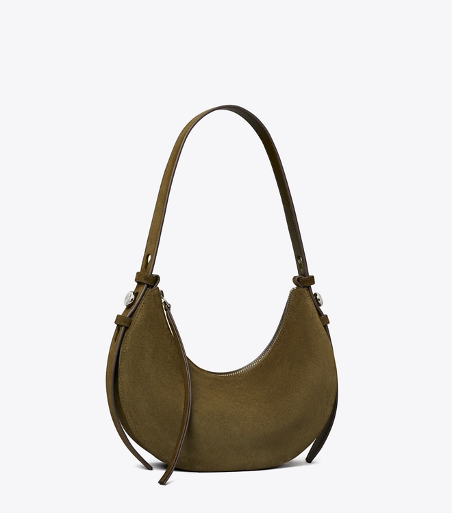 Romy Suede Half Moon Bag