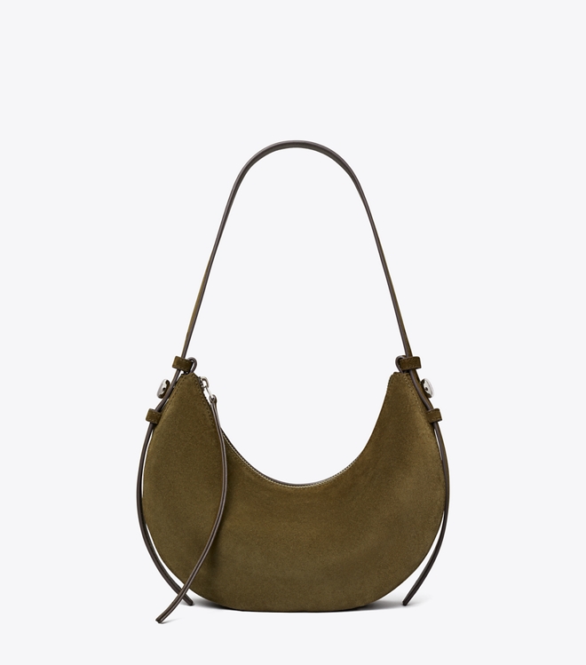 Romy Suede Half Moon Bag