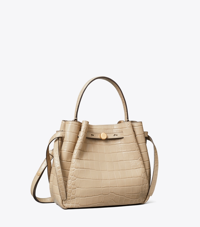Romy Croc-Embossed Bucket Bag