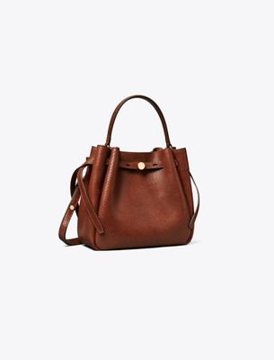  Romy Snake-Embossed Bucket Bag