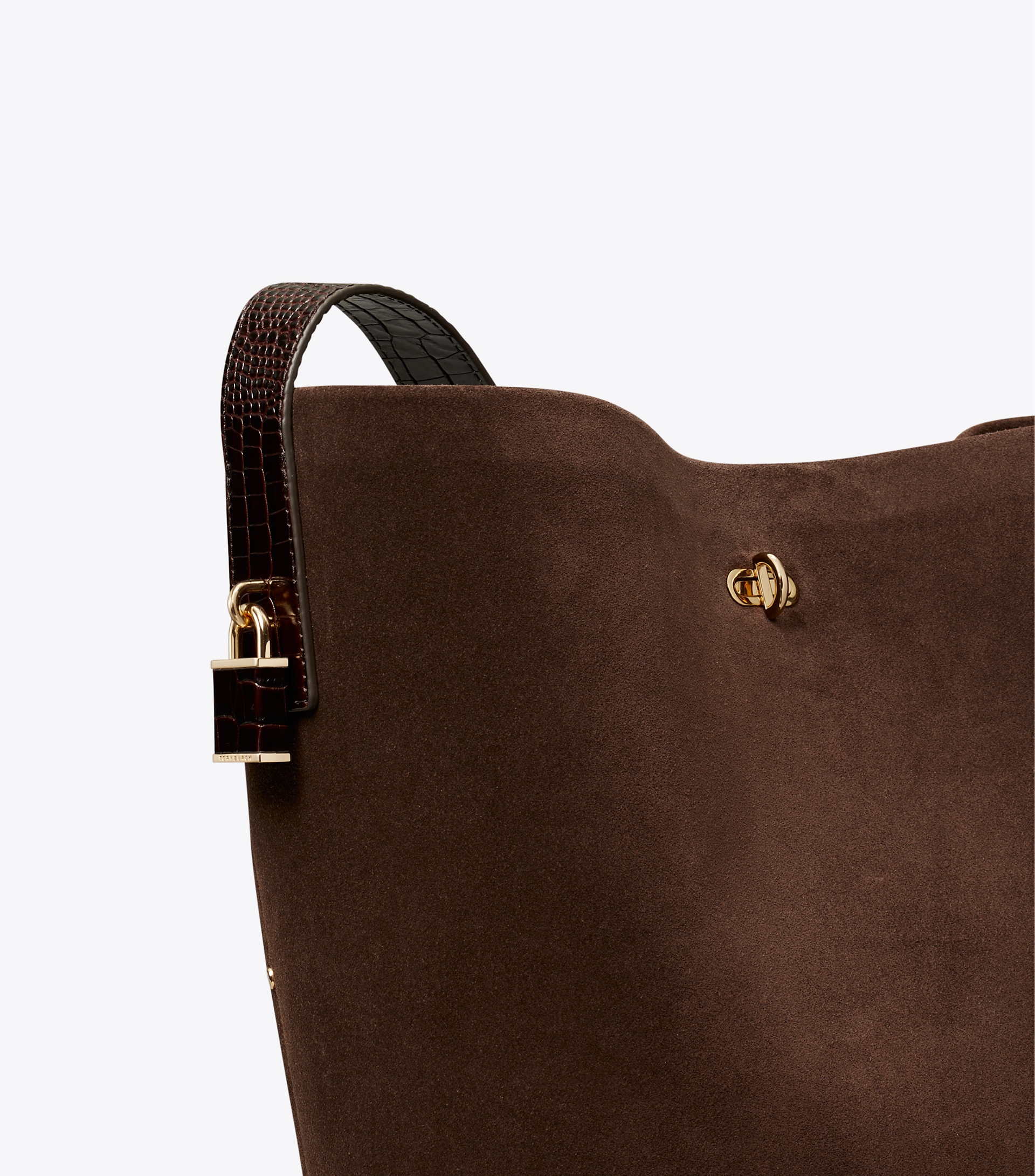 Lock Suede Slim Bucket Bag image number 3