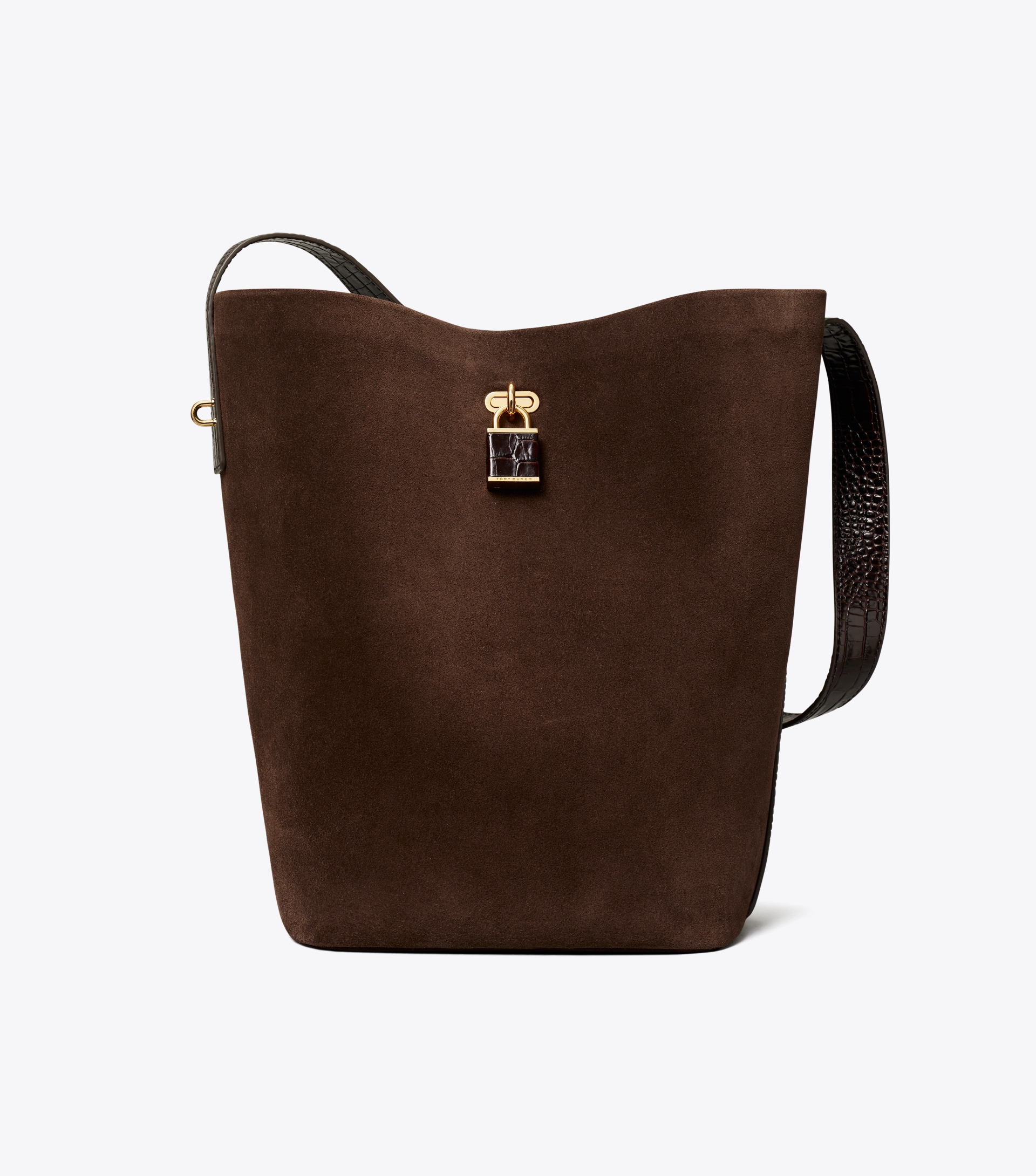 Lock Suede Slim Bucket Bag image number 0