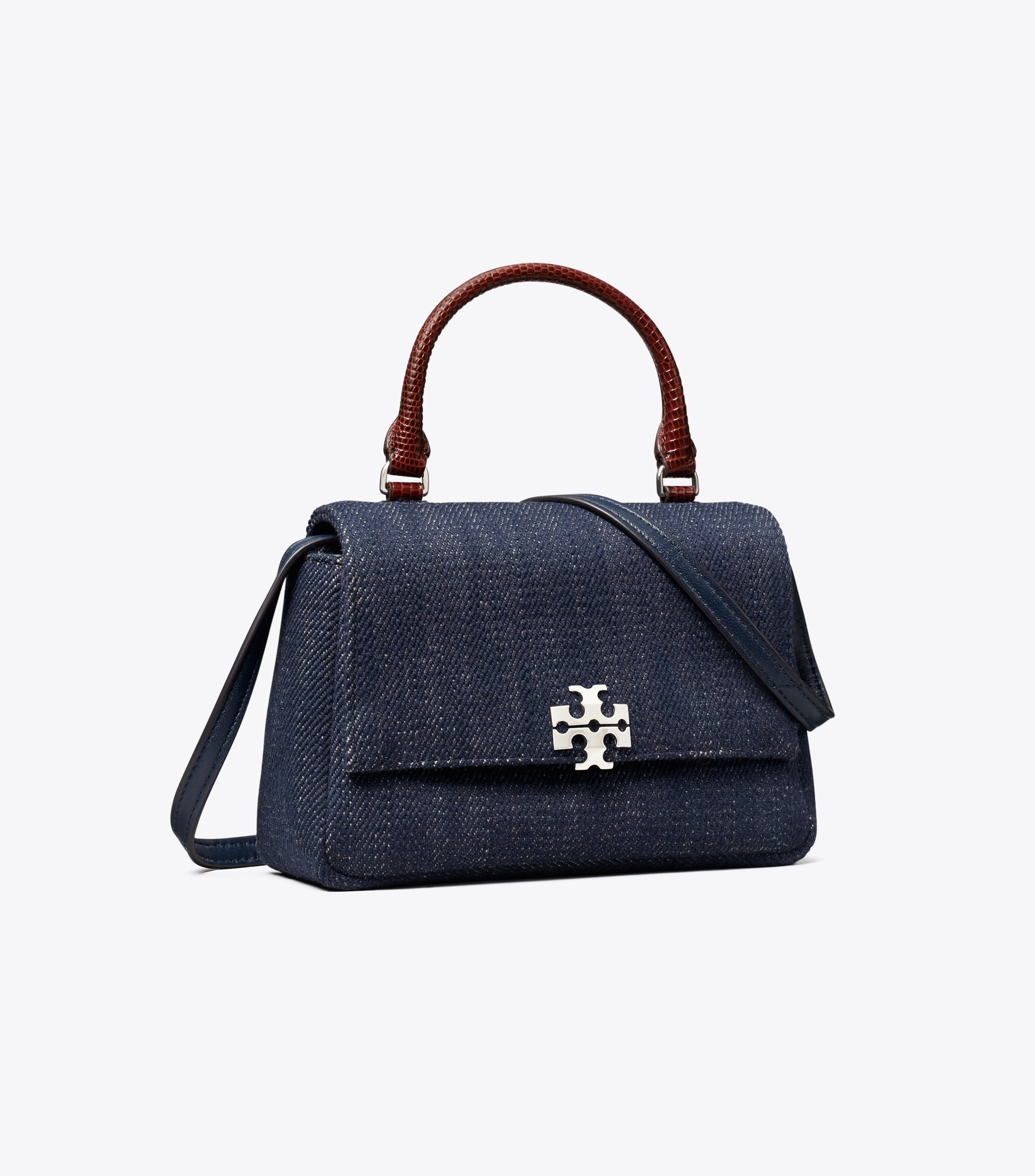 Mini Charlie Denim Top-Handle Crossbody image number 1