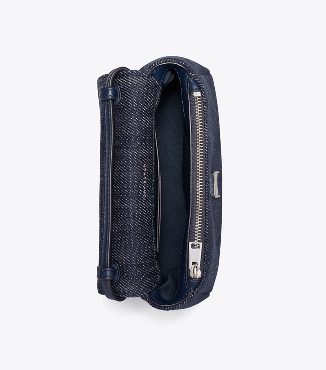 Mini Charlie Denim Top-Handle Crossbody