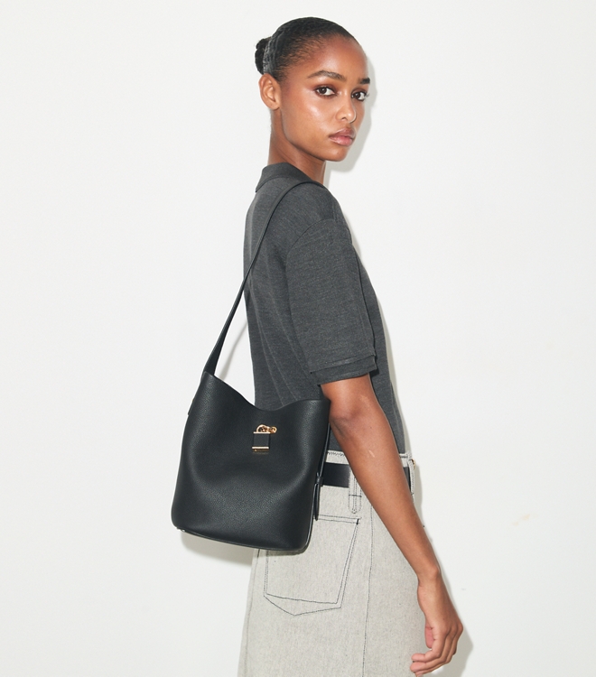 Medium Lock Slim Bucket Bag