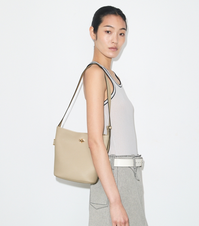 Medium Lock Slim Bucket Bag