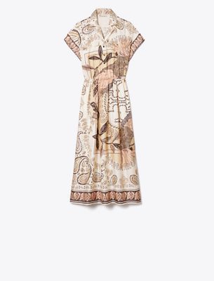  Waisted Silk Shirtdress