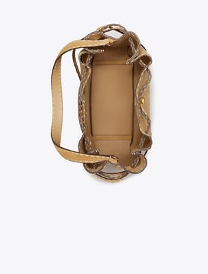 Large Romy Suede Pick Stitch Bucket Bag