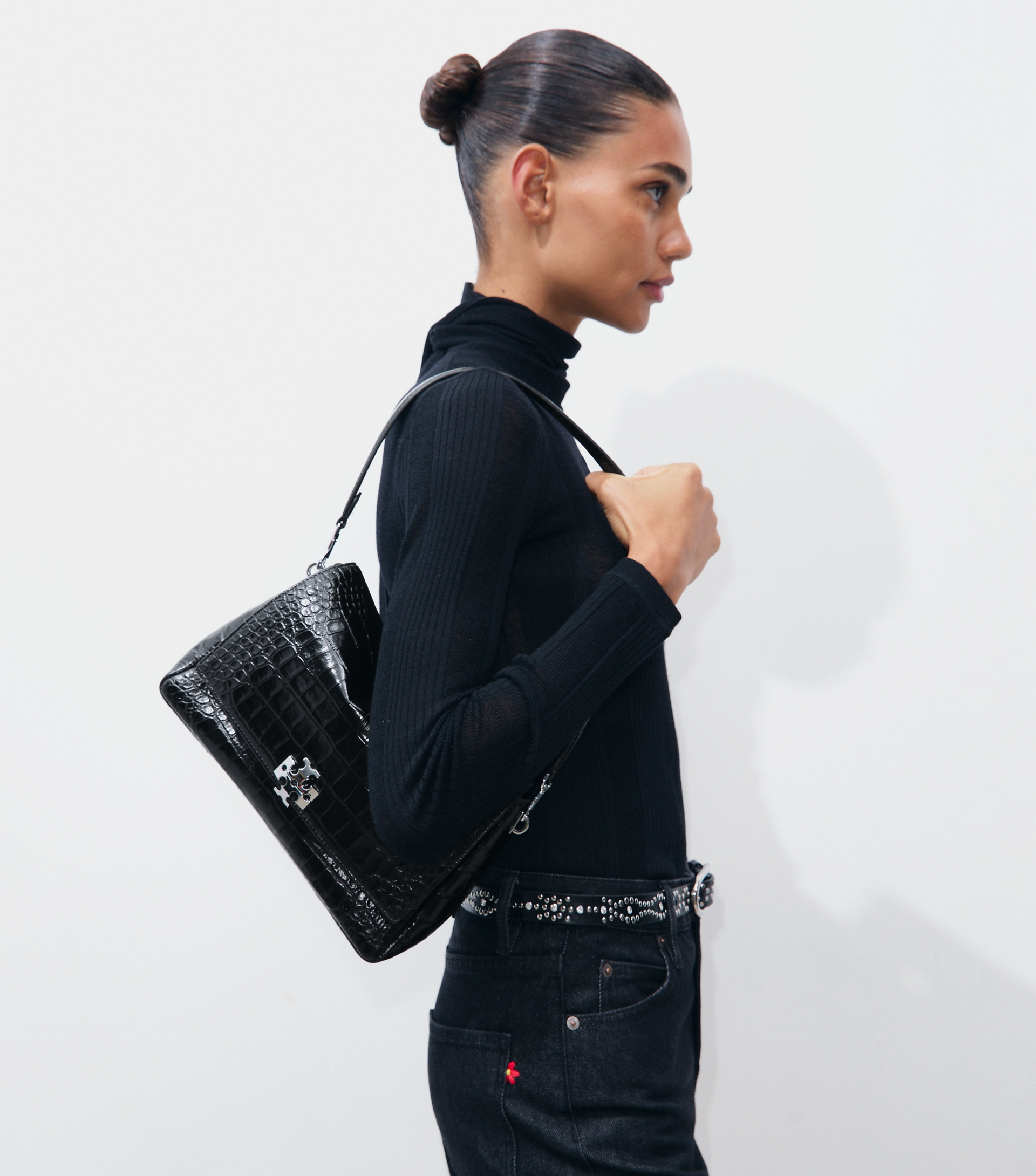 Charlie Croc-Embossed Shoulder Bag image number 1