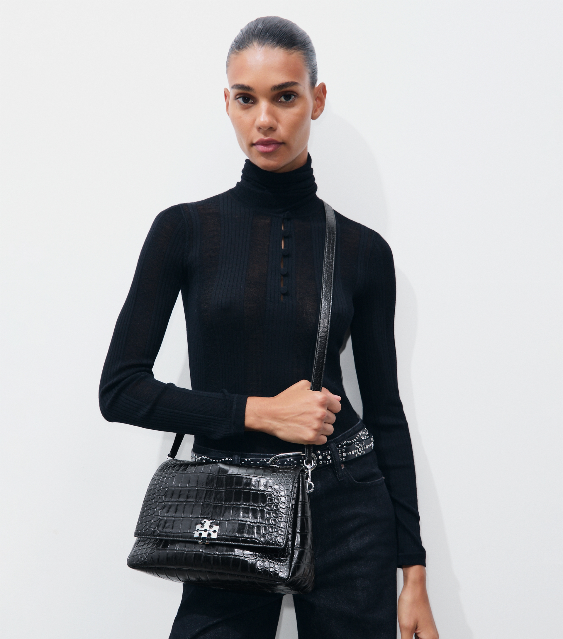 Charlie Croc-Embossed Shoulder Bag image number 2