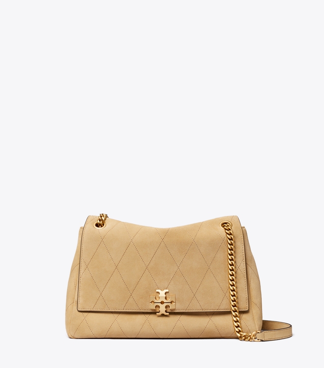 Charlie Quilted Suede Shoulder Bag