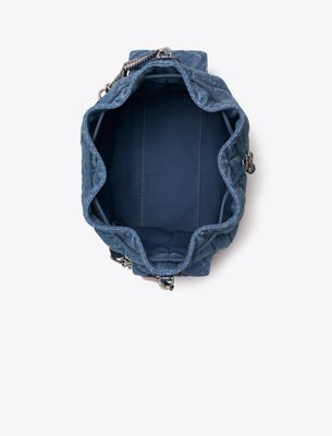 Charlie Quilted Denim Drawstring Shoulder Bag