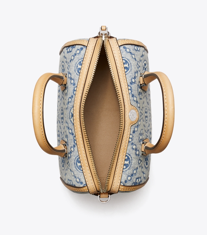 T Monogram Denim Petite Barrel Bag