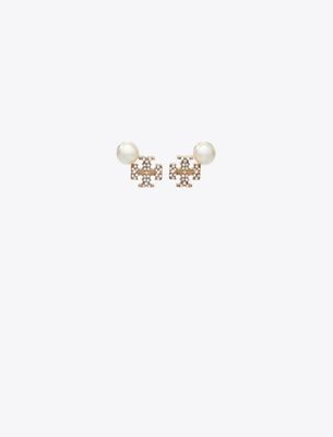  Moondance Logo and Pearl Stud Earrings