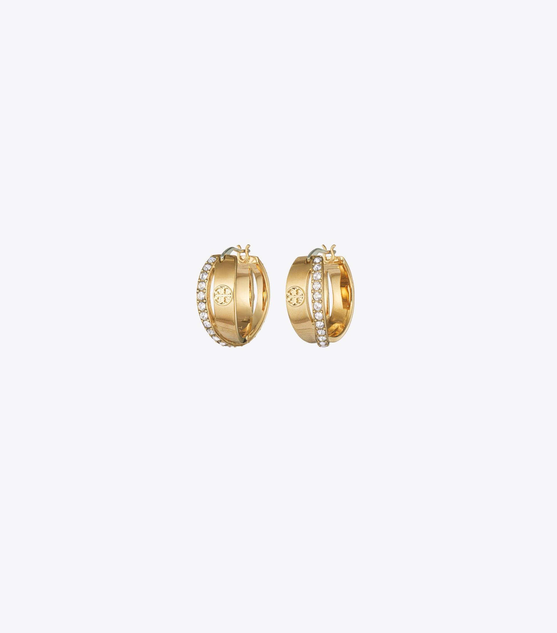 Icon Pav&eacute; Double Hoop Earring image number 0
