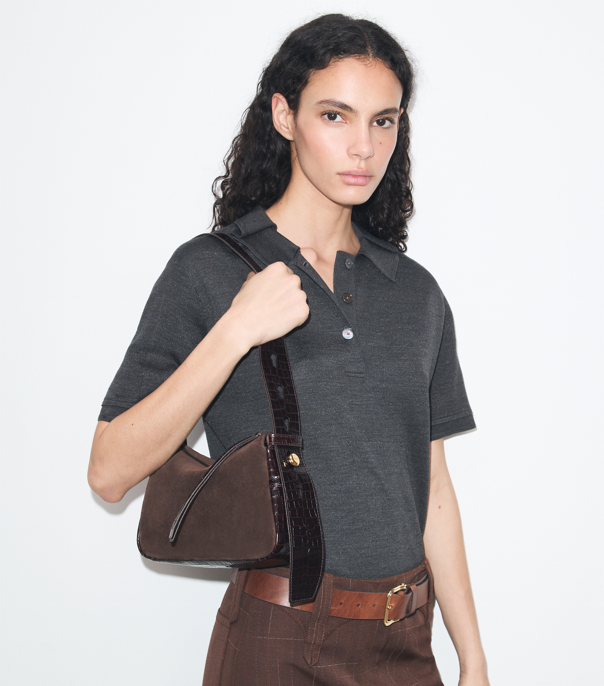 Small Romy Suede Shoulder Bag image number 1