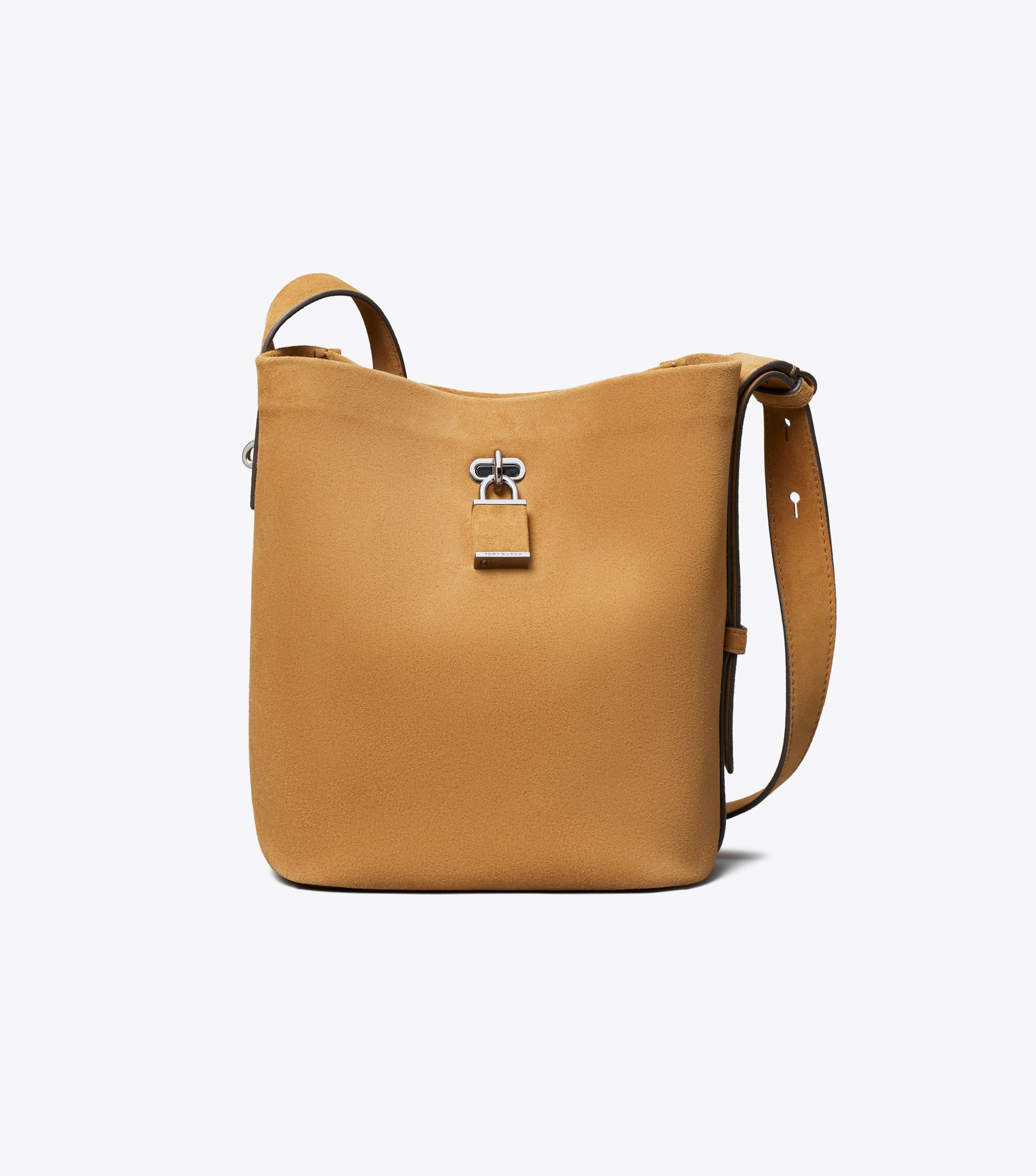 Medium Lock Suede Slim Bucket Bag image number 0