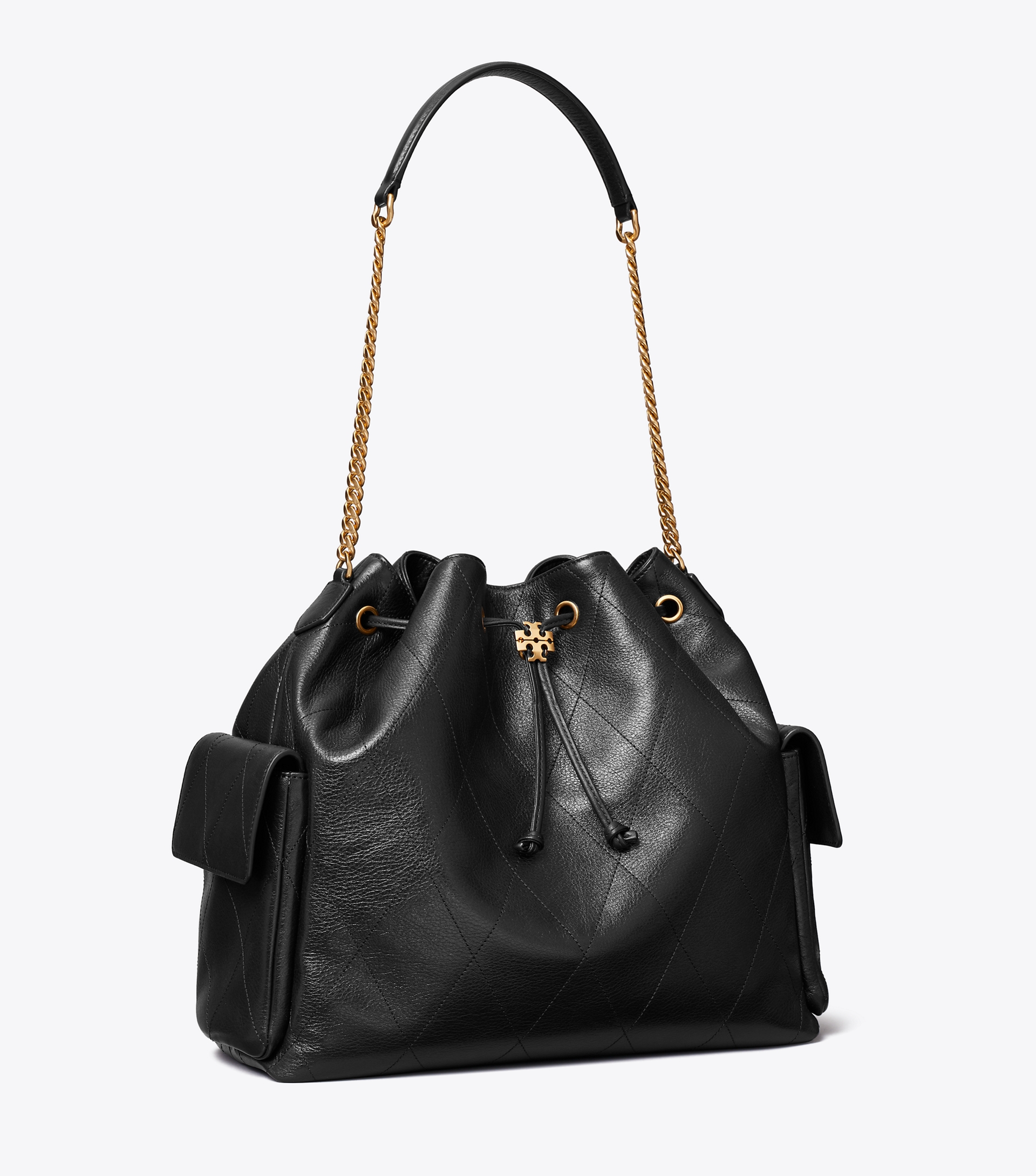 Large Charlie Quilted Drawstring Shoulder Bag image number 2