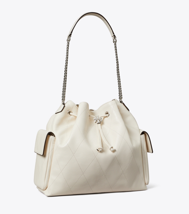 Large Charlie Quilted Drawstring Shoulder Bag