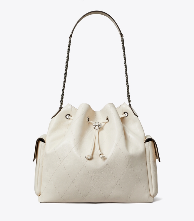 Large Charlie Quilted Drawstring Shoulder Bag