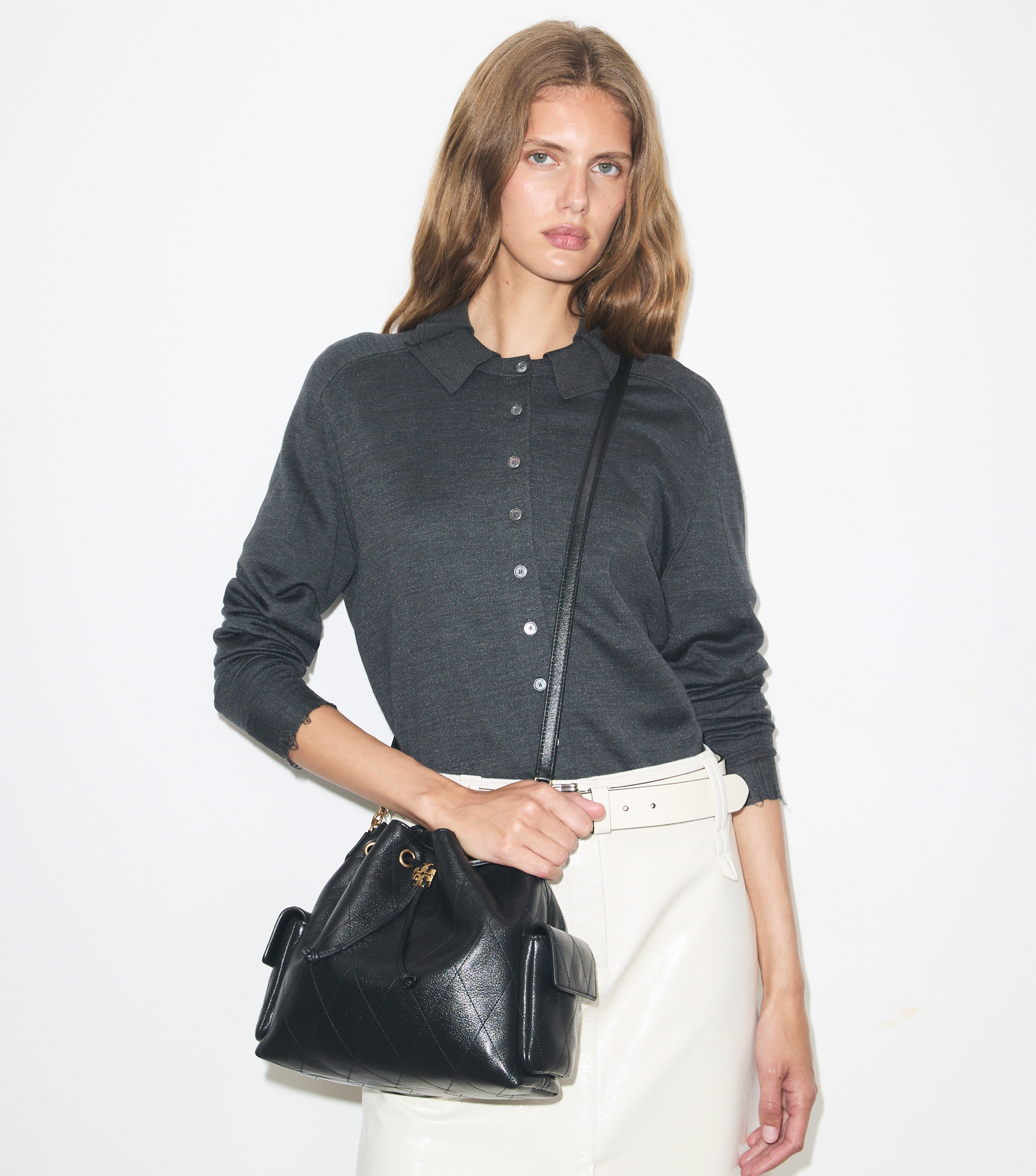 Charlie Quilted Drawstring Shoulder Bag image number 1