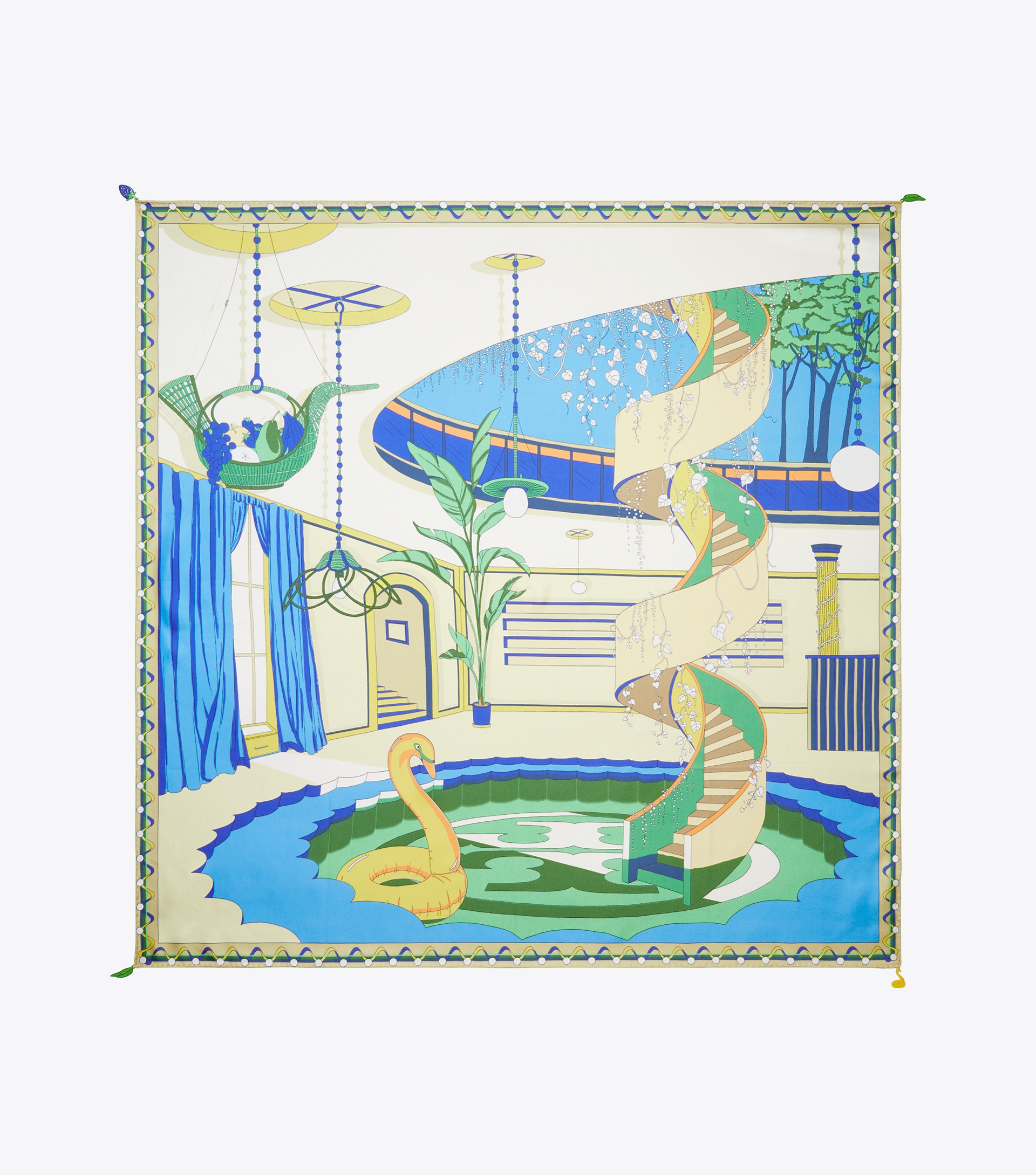 The Pool Silk Square Scarf image number 0