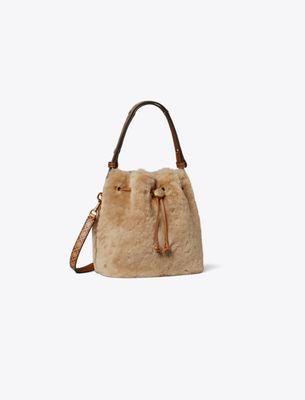  T Monogram Shearling Bucket Bag