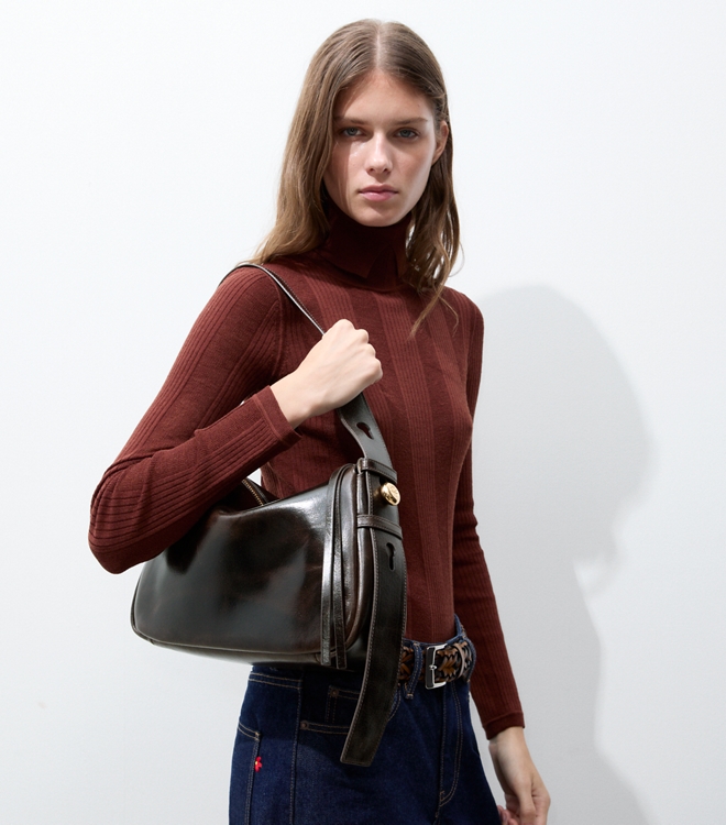 Romy Distressed Shoulder Bag