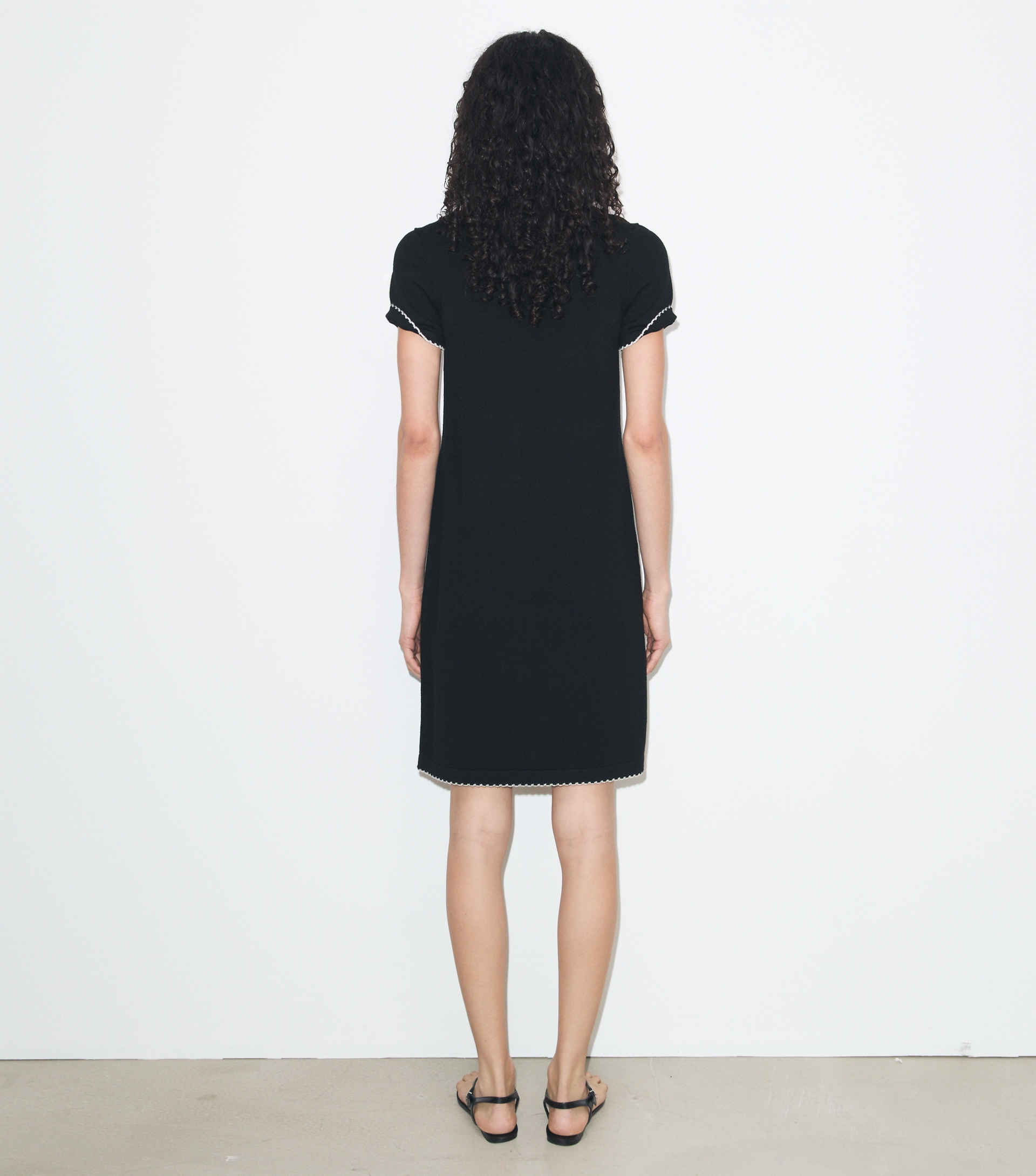 Wool Scalloped Polo Dress image number 2