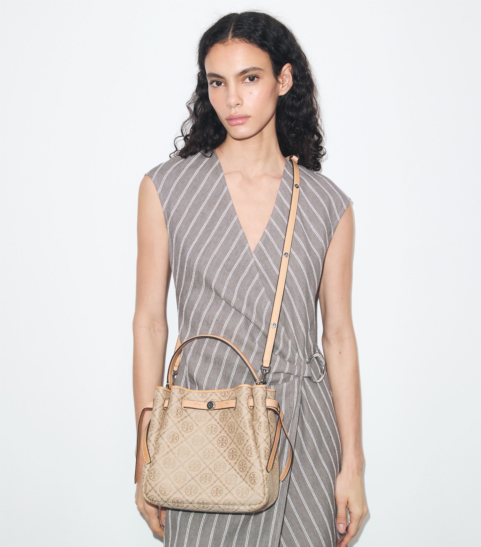 Romy T Monogram Bucket Bag image number 1