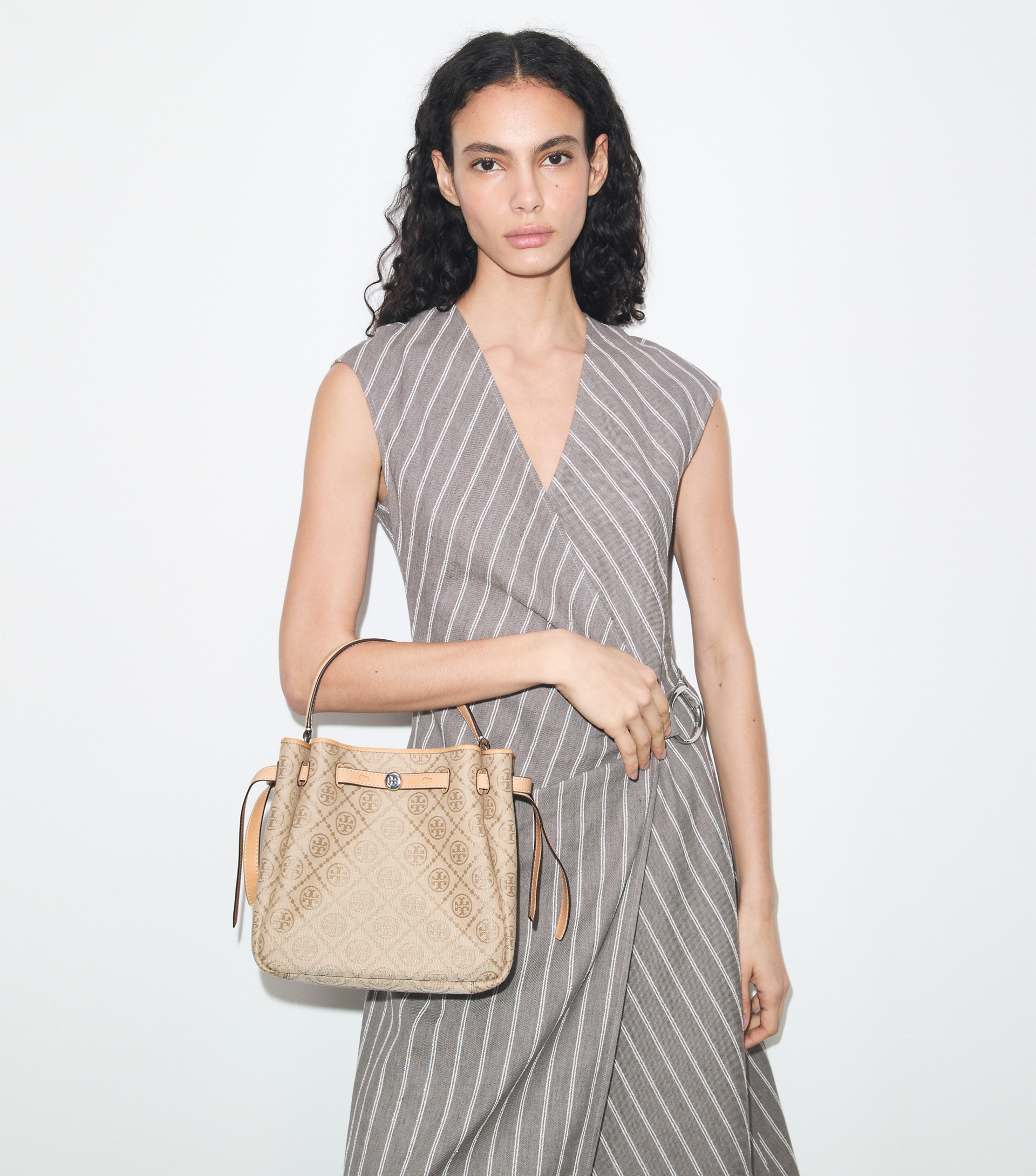 Romy T Monogram Bucket Bag image number 2