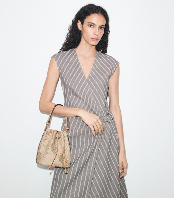 T Monogram Bucket Bag