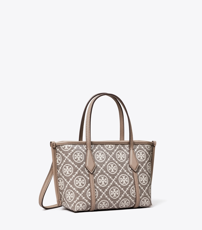 Perry T-Monogram Coated Jacquard Mini Tote