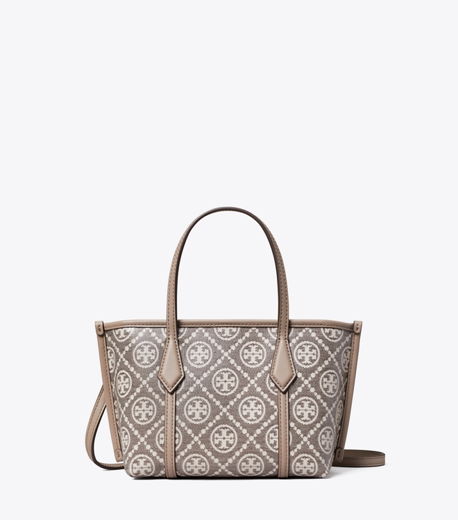 Perry T-Monogram Coated Jacquard Mini Tote