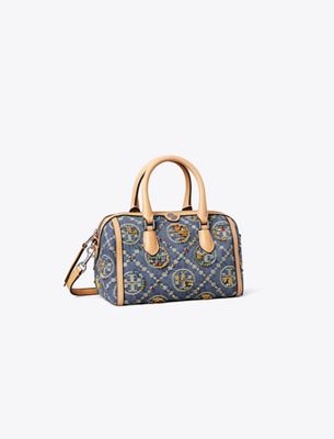  T Monogram Denim Embellished Petite Barrel Bag