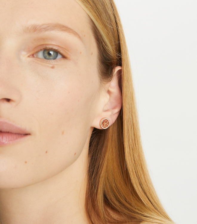 Icon Pav&eacute; Stud Earrings