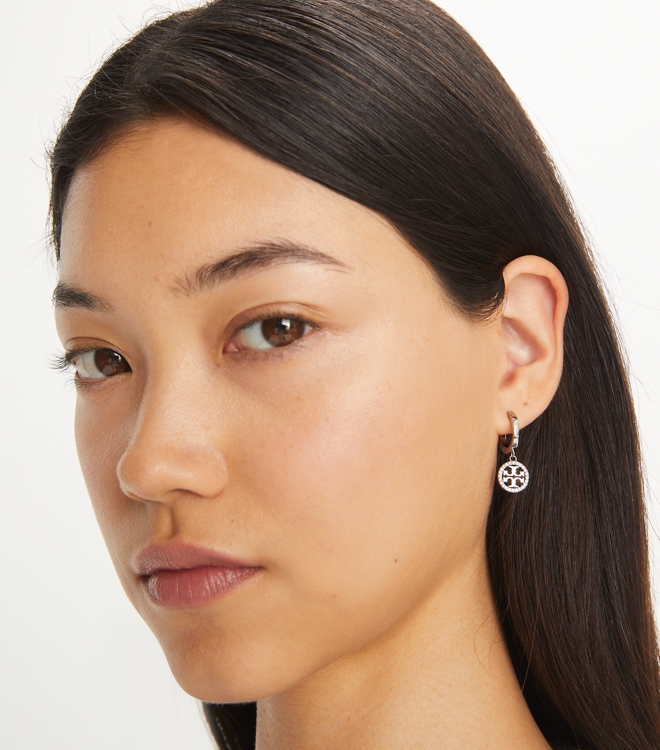Icon Pav&eacute; Hoop Earrings