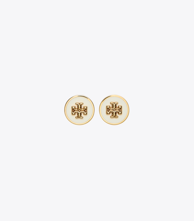 Icon Enamel Circle-Stud Earrings