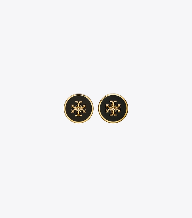 Icon Enamel Circle-Stud Earrings