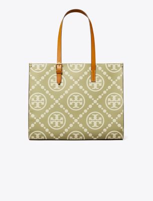 T Monogram Contrast Embossed Tote | Designer Satchels, Handbags ...