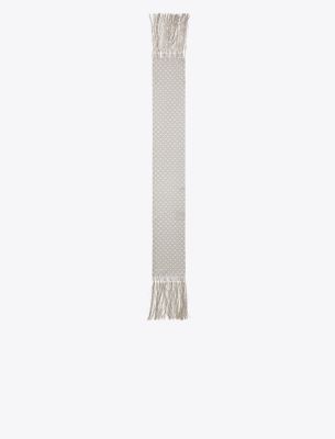  T Monogram Fringed Oblong Scarf