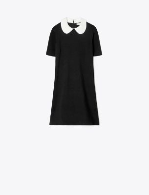  Poplin Collar Sweater Dress