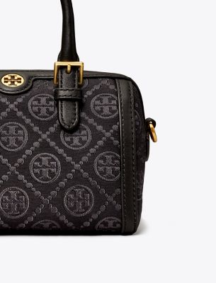 Tory Burch T Monogram Leather Barrel Bag