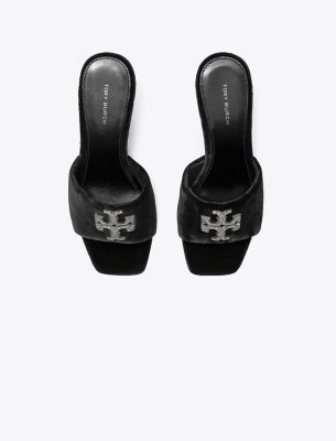送料&関税込み★Tory Burch★ELEANOR PAVE MULE SANDAL ベロア Tory Burch Eleanor Pave mule sandals for Women - Black in
