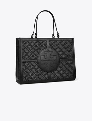 Ella T Monogram Quadrant Tote Tory Burch